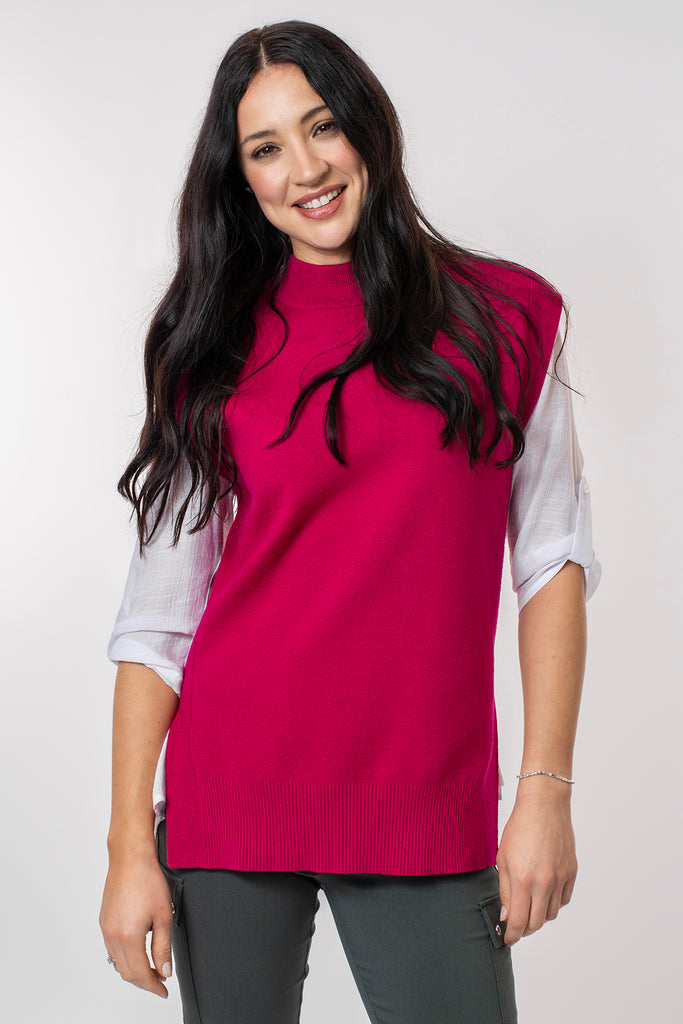 Pink sleeveless outlet jumper