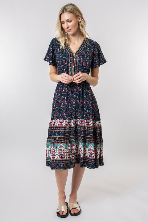 Sienna Midi Tie Waist Dress