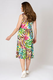 Sleeveless Global Pixel Palm Dress