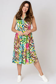 Sleeveless Global Pixel Palm Dress