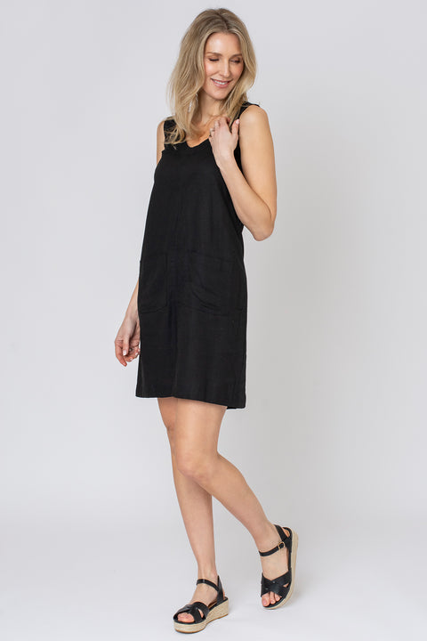Sleeveless Linen Mix Dress