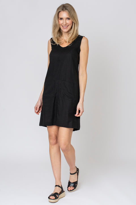 Sleeveless Linen Mix Dress