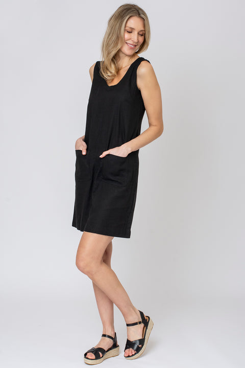 Sleeveless Linen Mix Dress