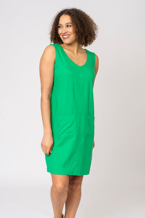 Sleeveless Linen Mix Dress