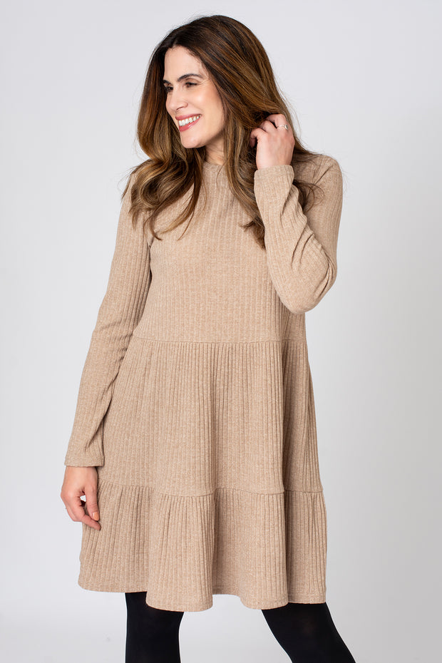 Soft Rib Tiered Dress