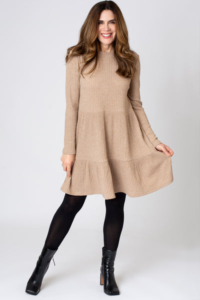 Soft Rib Tiered Dress