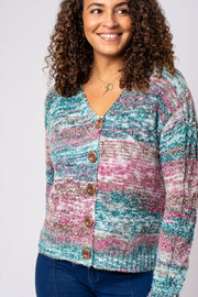 Space Dye Button Cardigan