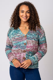 Space Dye Button Cardigan