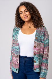 Space Dye Button Cardigan