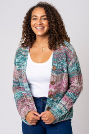 Space Dye Button Cardigan