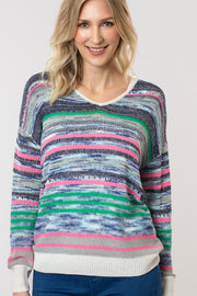 Stripe space dye jumper