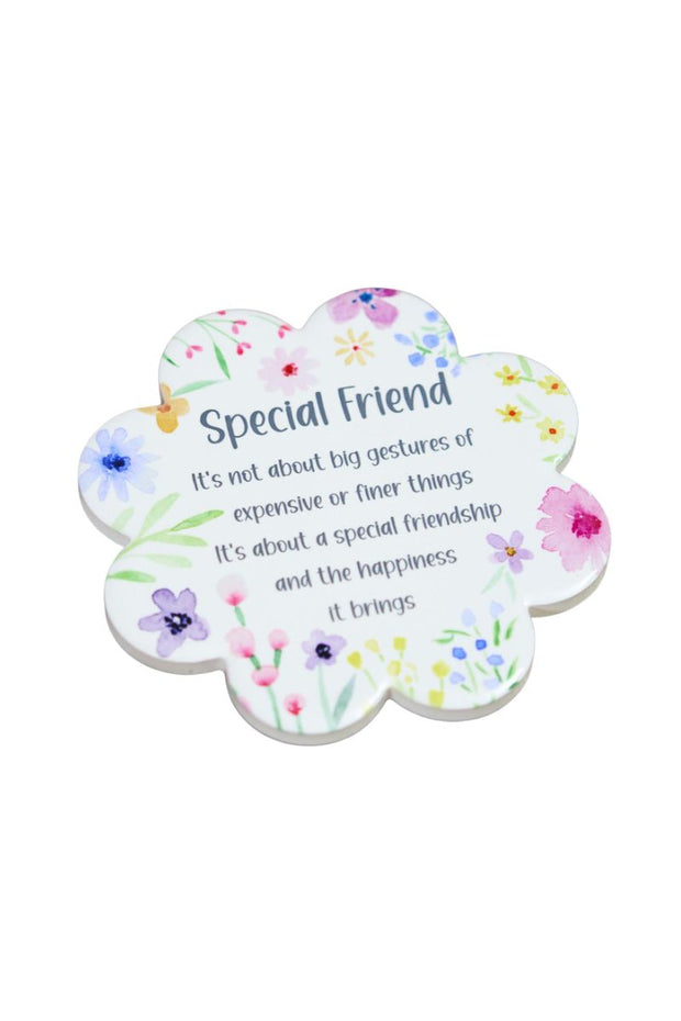 Special Friend Floral Flower Coaster