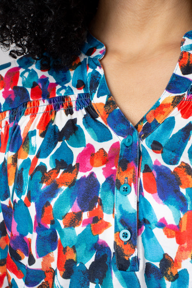 Splodge Print Jersey Blouse