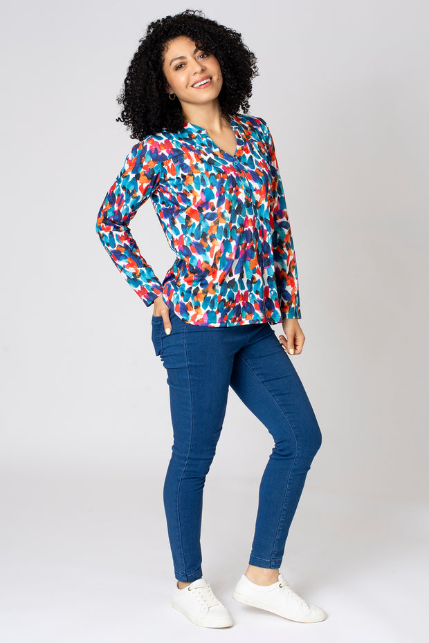 Splodge Print Jersey Blouse