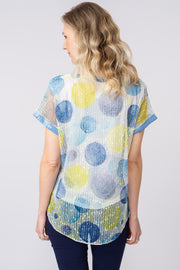 Short sleeve spot popcorn top