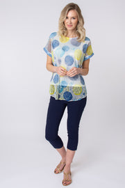 Short sleeve spot popcorn top