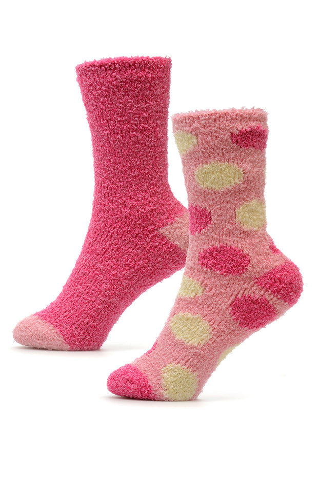 Spot/plain 2 pack cosy socks