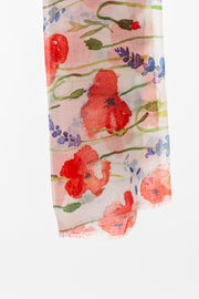 Spring poppy print scarf