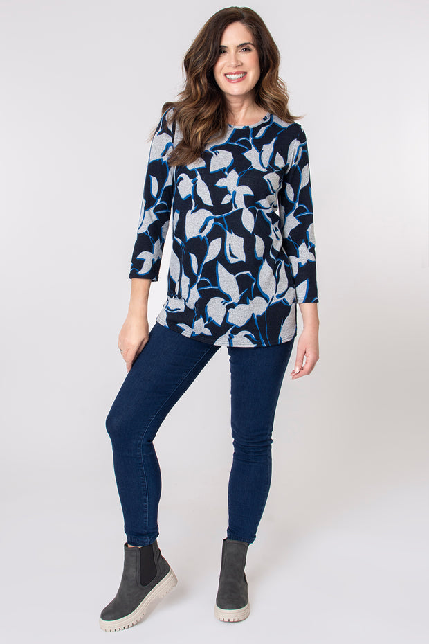 Stamp Petal Outline Print Top