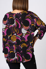 Stampy Circle Print Slouchy Top