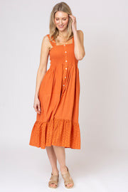 Strappy Broderie Tiered Dress