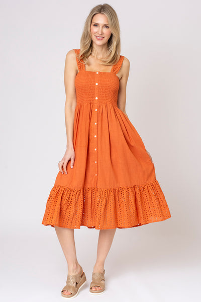 Strappy Broderie Tiered Dress