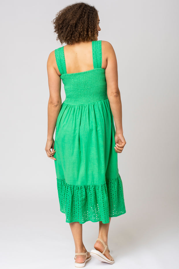 Strappy Broderie Tiered Dress
