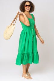 Strappy Broderie Tiered Dress