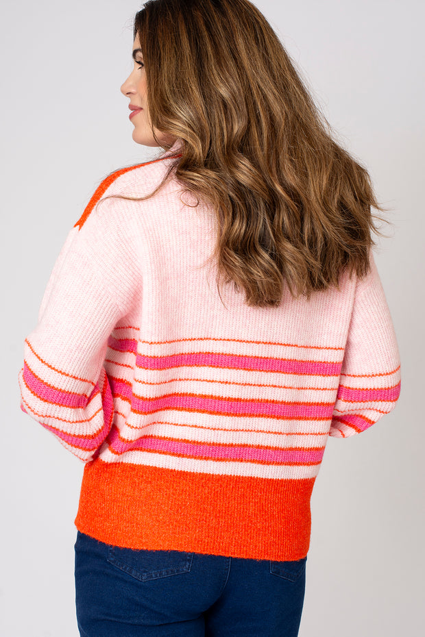 Stripe Half Zip Jumper