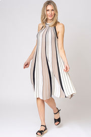Stripe Halter Neck Knitted Dress