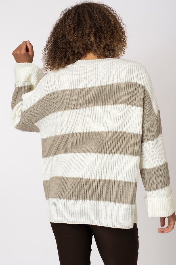 Stripe Turn Cuff Jumper