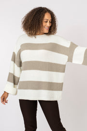 Stripe Turn Cuff Jumper