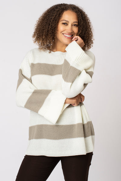 Stripe Turn Cuff Jumper