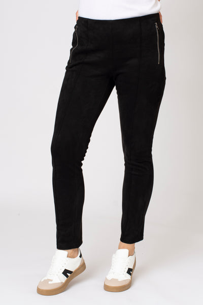 Suedette Zip Detail Trouser