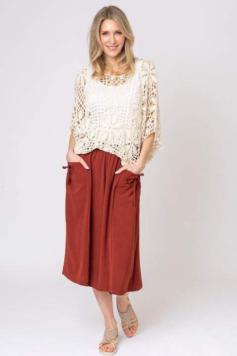 Super Wide Culotte with Pocket Ties