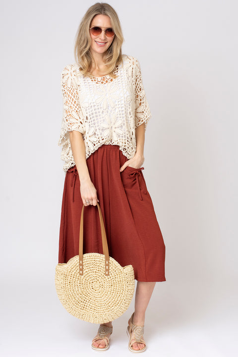 Super Wide Culotte with Pocket Ties