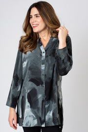 Swirly Print Side Split Longline Shirt