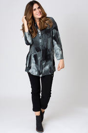 Swirly Print Side Split Longline Shirt