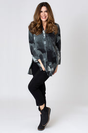 Swirly Print Side Split Longline Shirt