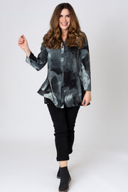Swirly Print Side Split Longline Shirt