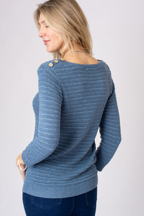 Tape Yarn Button Shoulder Jumper – The Stock Shop