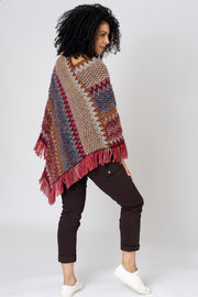 Textured Fringe Hem Poncho