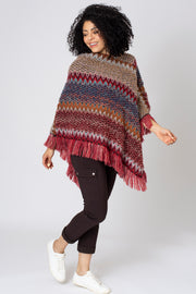 Textured Fringe Hem Poncho