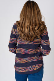 Textured Rainbow Stripe Jumper