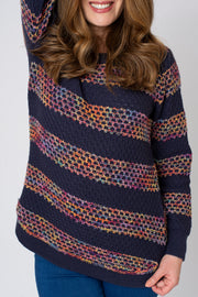Textured Rainbow Stripe Jumper