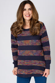 Textured Rainbow Stripe Jumper