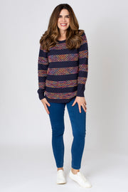 Textured Rainbow Stripe Jumper
