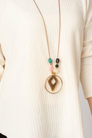 Textured Stripe Necklace Top