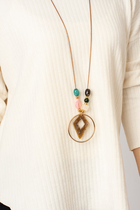Textured Stripe Necklace Top