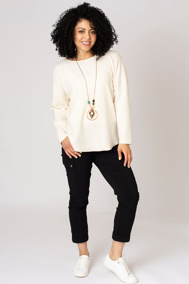 Textured Stripe Necklace Top